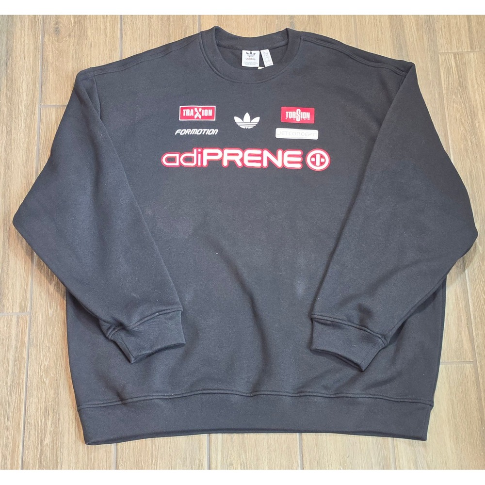 Adidas Originals Womens ESS Crew FL OS Sweatshirt Black adiPRENE HZ0986 Large